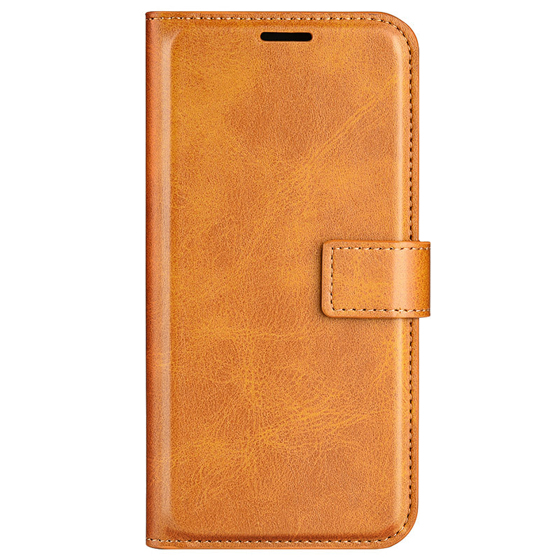 For iPhone 16 Case Calf Texture PU Leather Folio Flip Phone Wallet Cover - Yellow