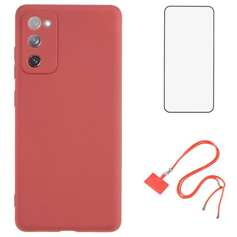 WANLONFENG RB1 Series For Samsung Galaxy S20 FE / S20 FE 5G / S20 FE 2022 / S20 Lite Cases TPU Phone Cover - Hawthorn Red