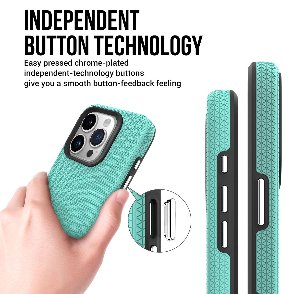 For iPhone 16 Pro Max Case Compatible with MagSafe Protective TPU+PC Phone Cover - Mint Green