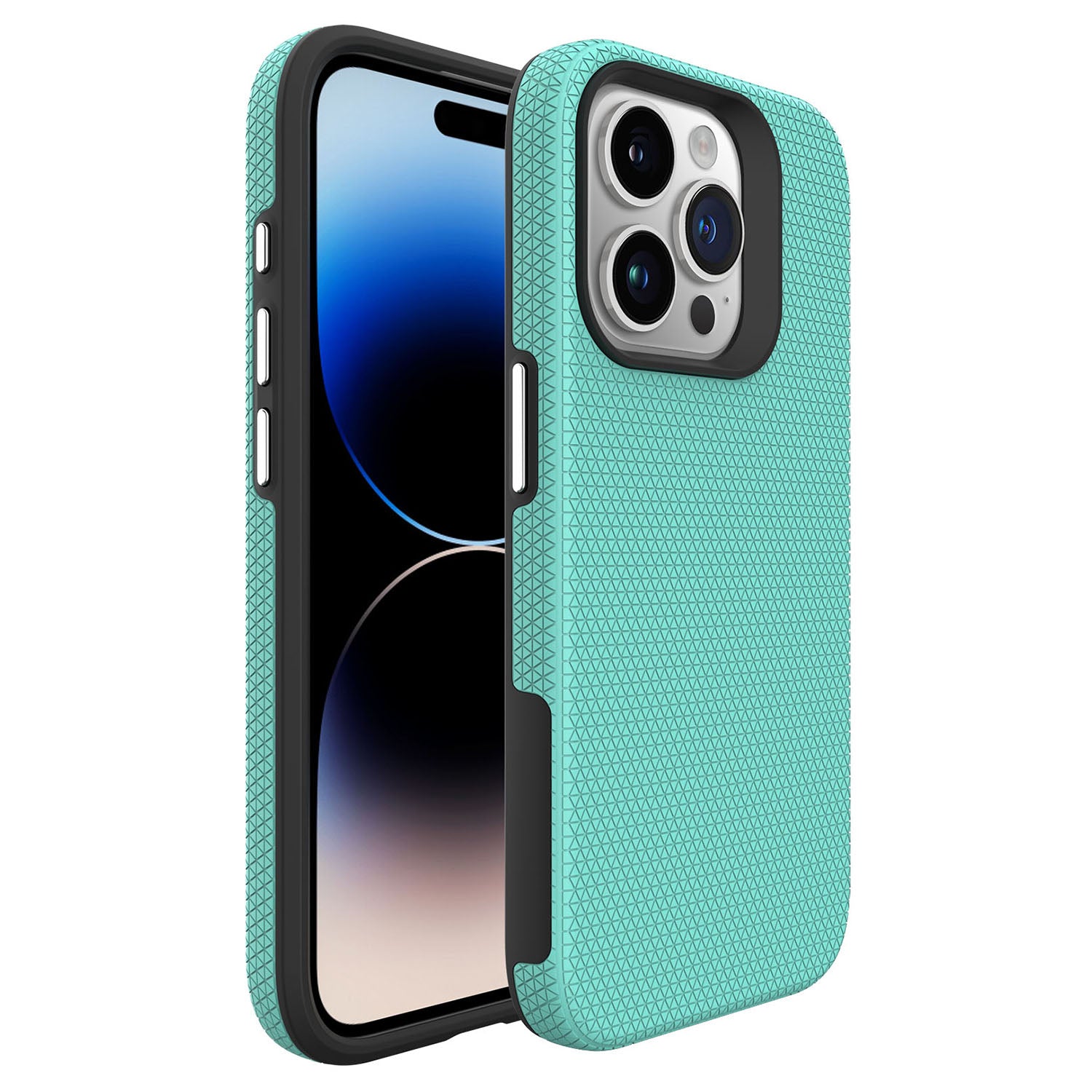 For iPhone 16 Pro Case TPU+PC Four Corner Anti-drop Phone Cover - Mint Green