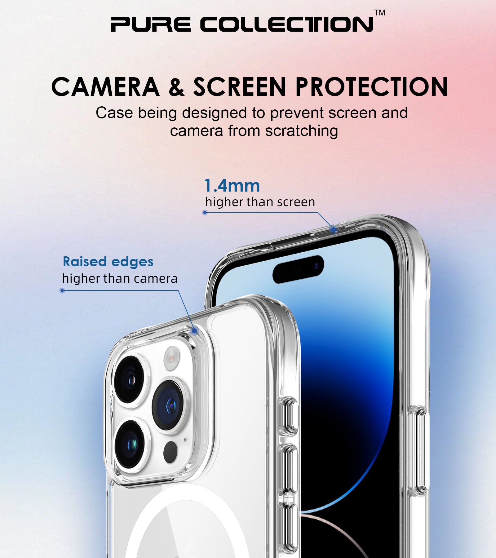 For iPhone 16 Pro Case Compatible with MagSafe TPU+PC Clear Phone Cover