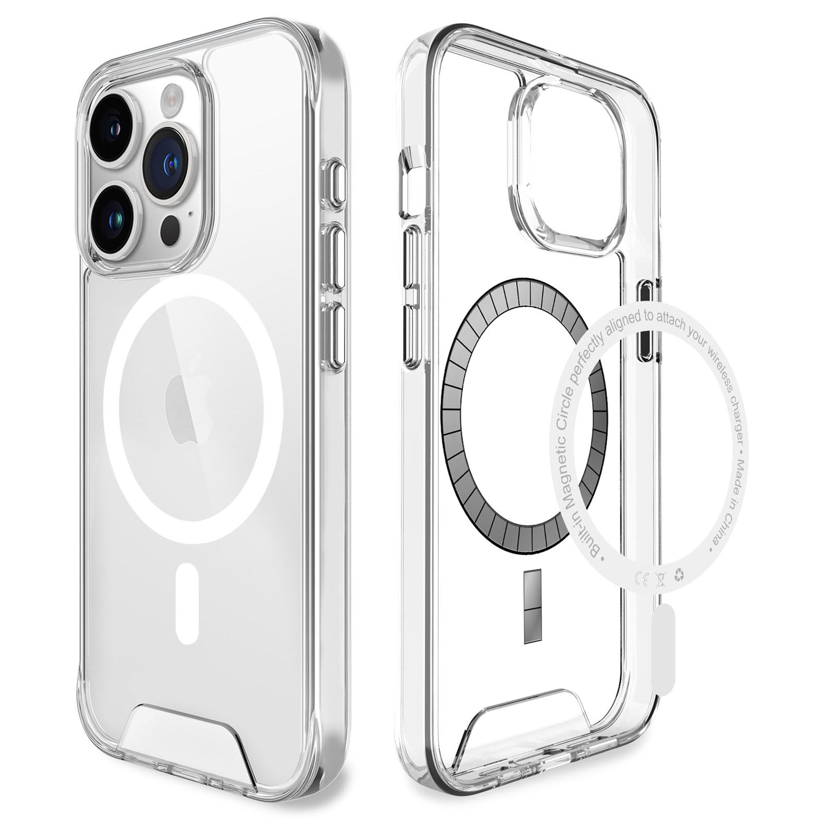 For iPhone 16 Pro Max Case Compatible with MagSafe TPU+PC Clear Phone Cover