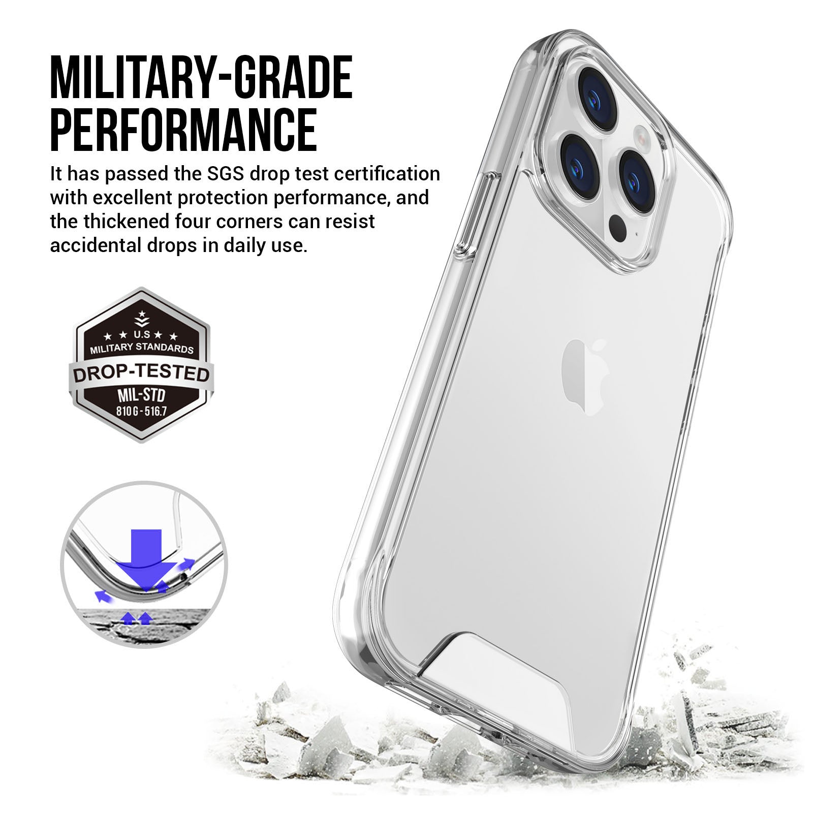 Space Series For Apple iPhone 16 Pro Max Case TPU+PC Anti-Scratch Clear Cover