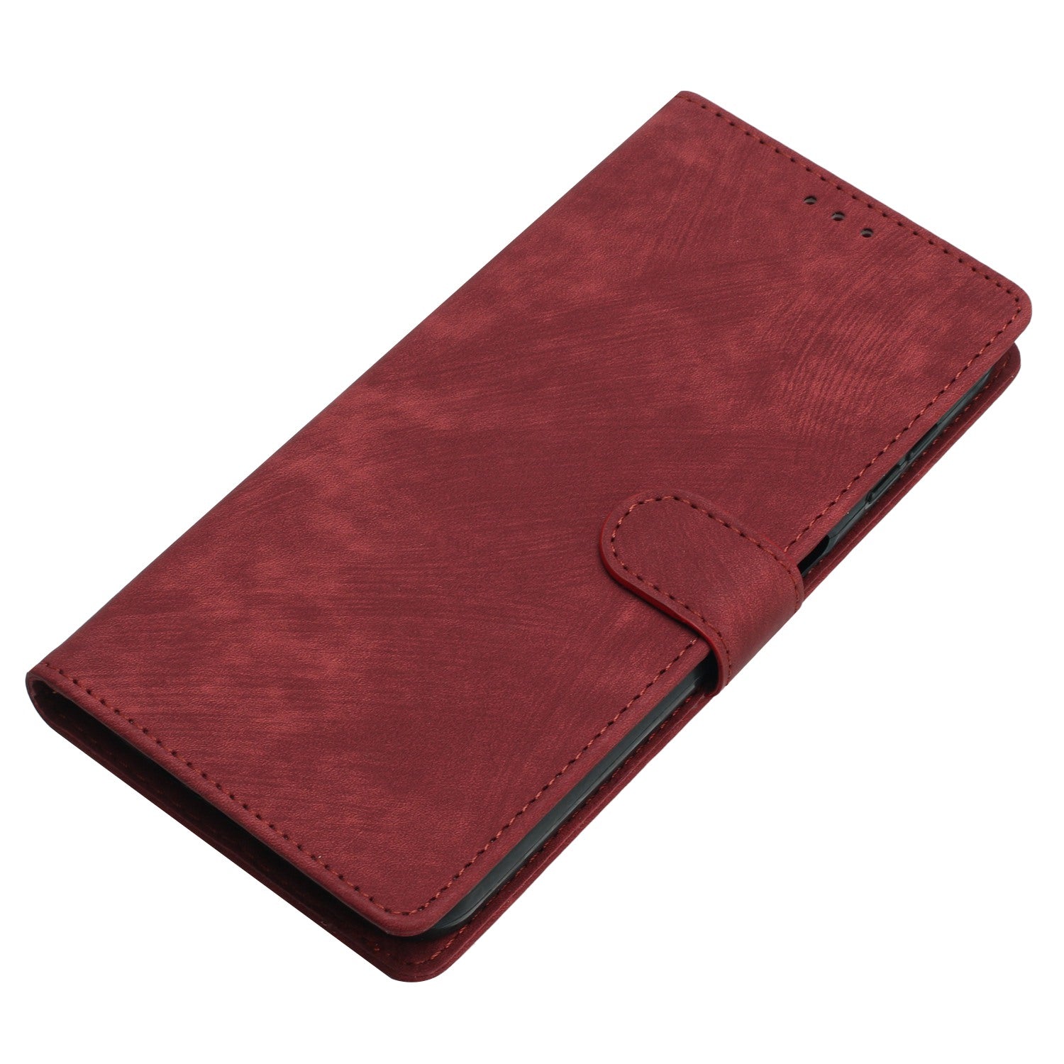 For iPhone 16 Plus Case Skin-touch Texture Leather Wallet Phone Cover - Red