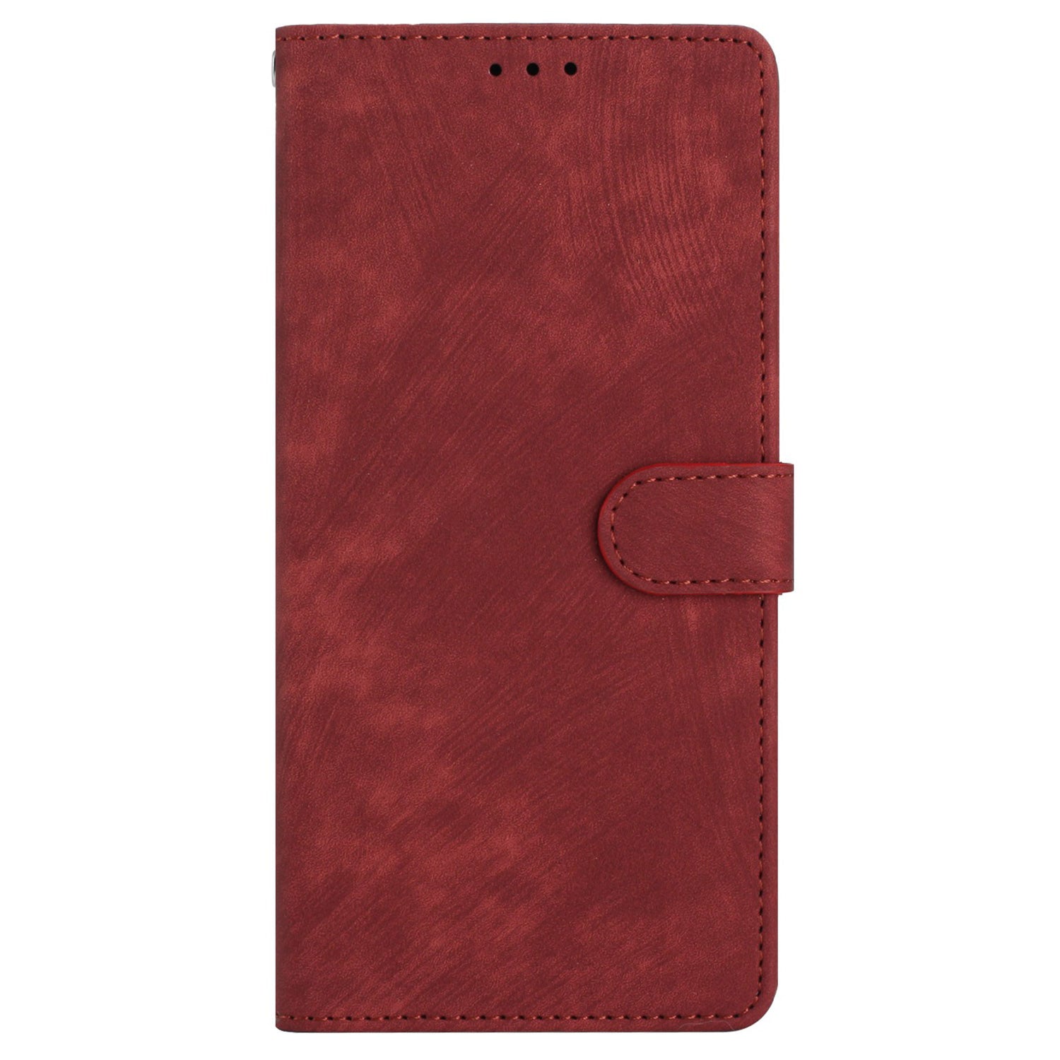 For iPhone 16 Plus Case Skin-touch Texture Leather Wallet Phone Cover - Red