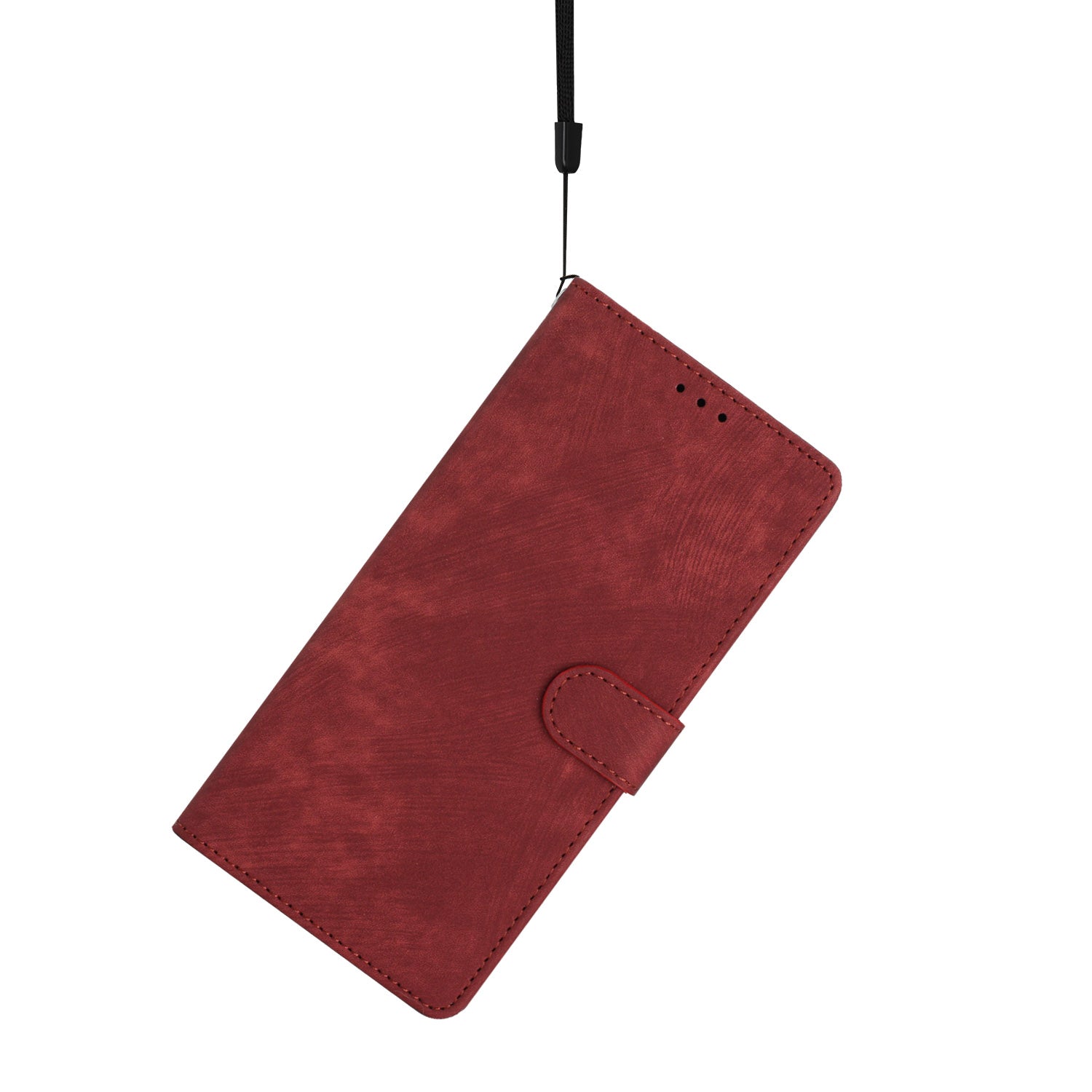 For iPhone 16 Case Wallet Shockproof PU Leather Phone Cover - Red