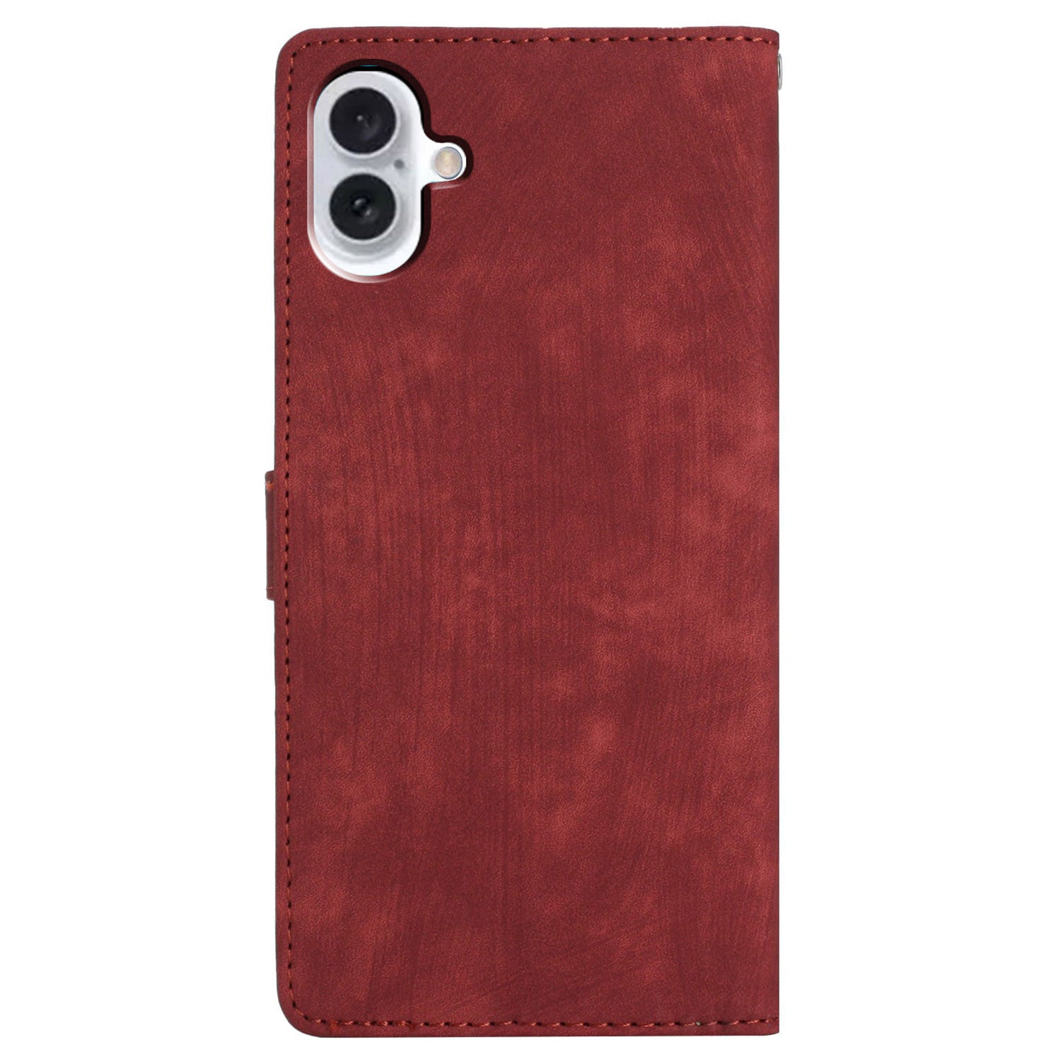 For iPhone 16 Case Wallet Shockproof PU Leather Phone Cover - Red