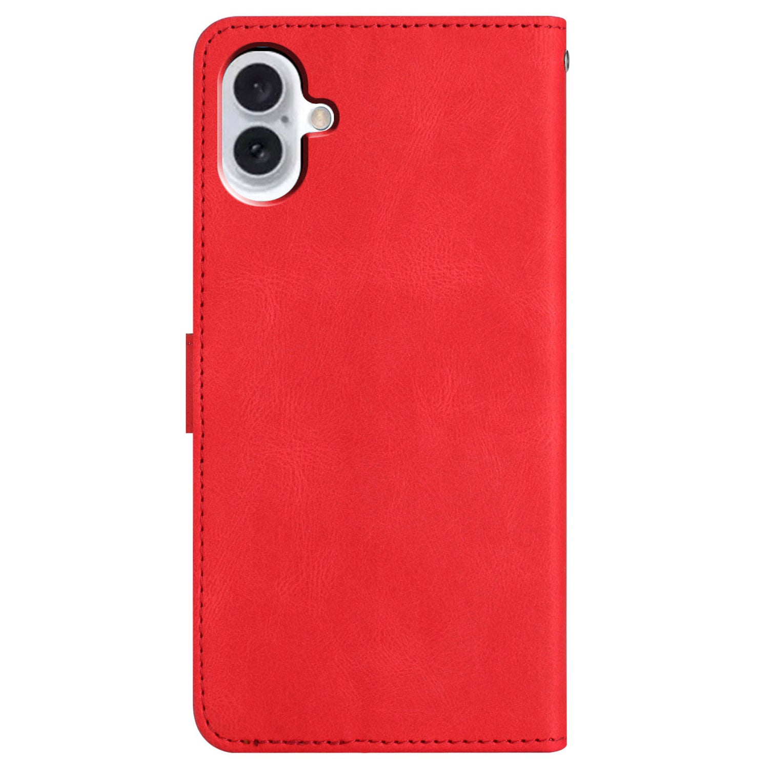 For iPhone 16 Plus Case Line Pattern PU Leather Stand Wallet Phone Cover - Red