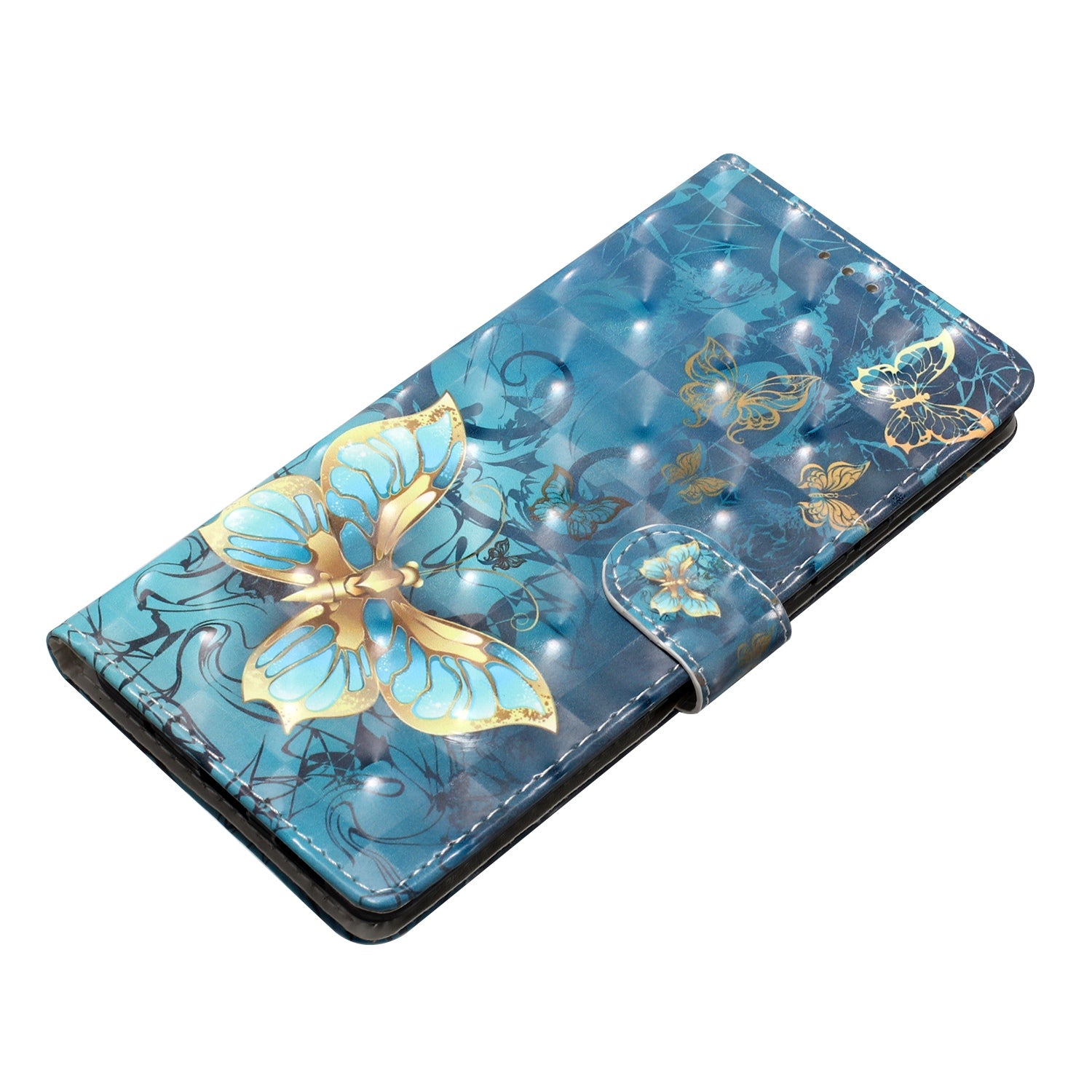 For iPhone 16 Plus Case PU Leather 3D Pattern Printing Wallet Phone Cover - Butterfly