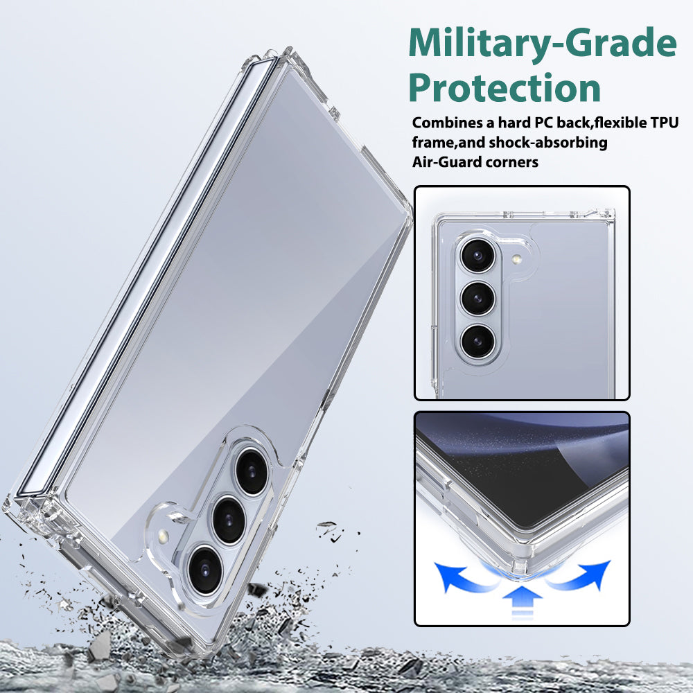 For Samsung Galaxy Z Fold6 5G Clear Case TPU+Acrylic Anti-Scratch Phone Cover