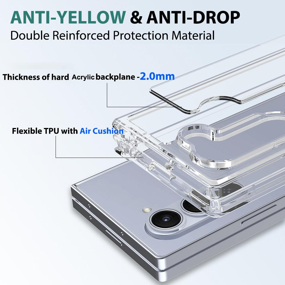 For Samsung Galaxy Z Fold6 5G Clear Case TPU+Acrylic Anti-Scratch Phone Cover