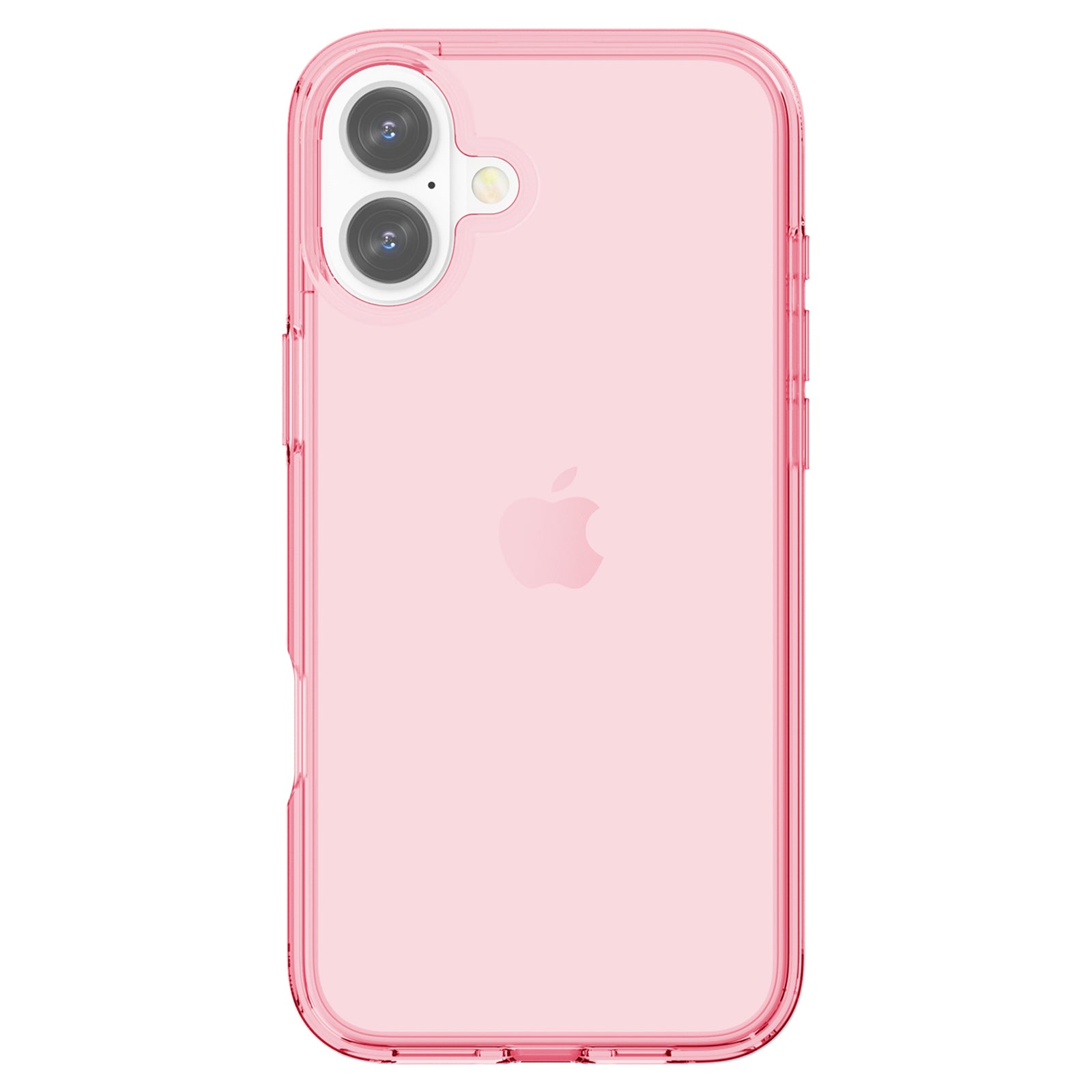 For iPhone 16 Plus Case Transparent PC + TPU Hybrid Phone Cover - Transparent Pink