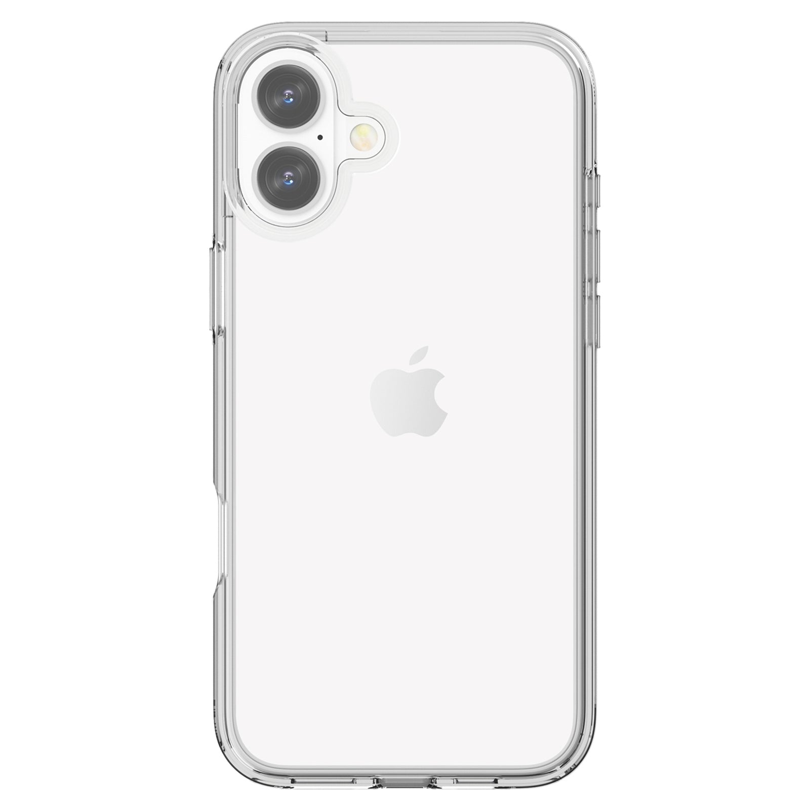 For iPhone 16 Plus Case Transparent PC + TPU Hybrid Phone Cover - Transparent White