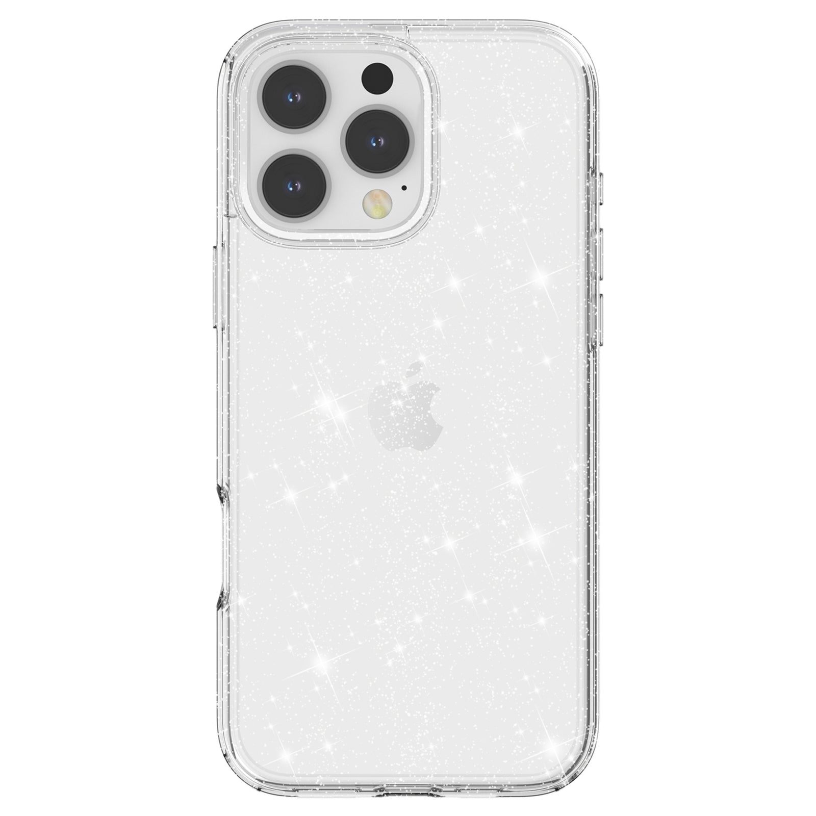 For iPhone 16 Pro Max Case Anti-scratch PC+TPU Sparkly Glitter Phone Cover - White