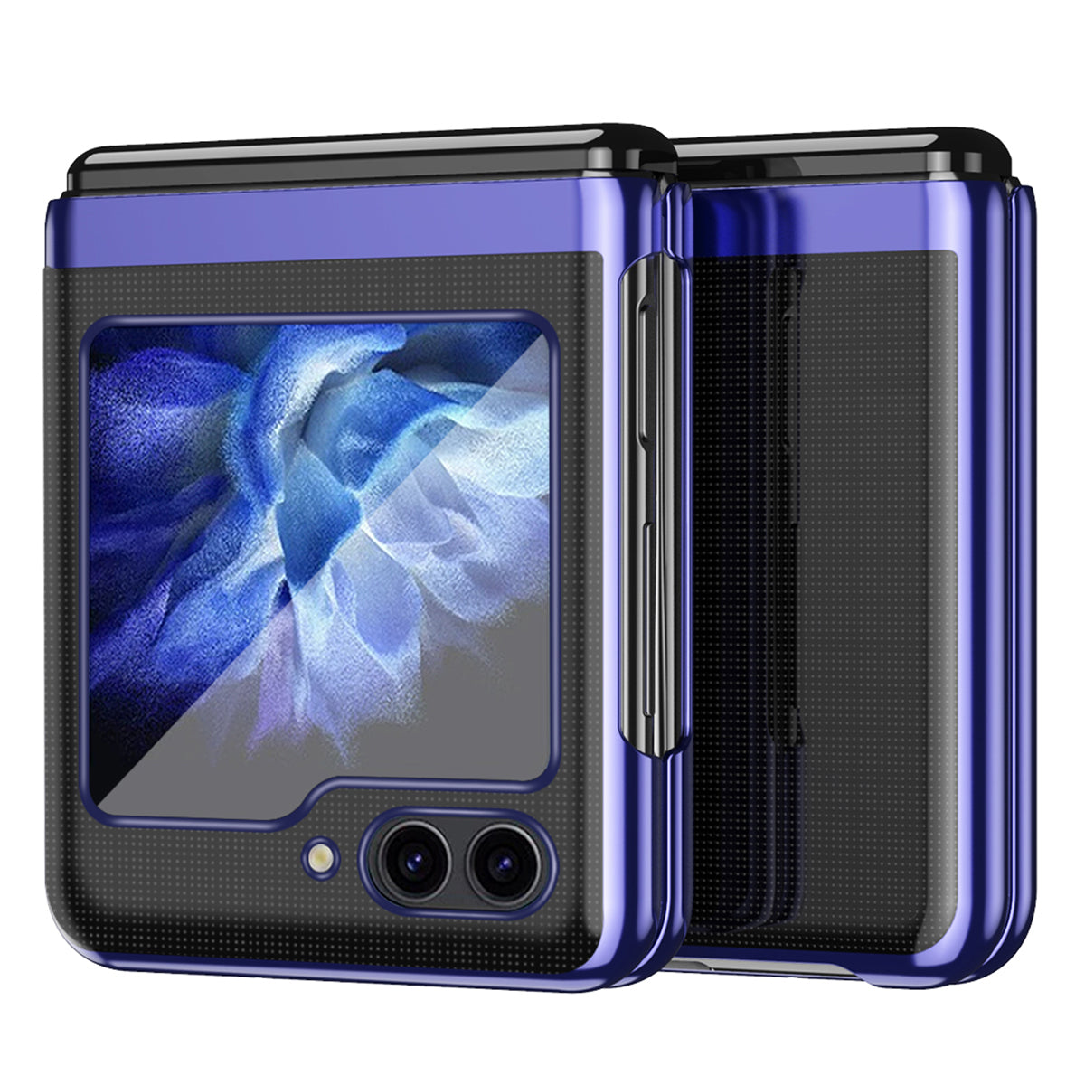 For Samsung Galaxy Z Flip6 5G Case Clear PC Electroplating Hard Phone Cover - Sapphire