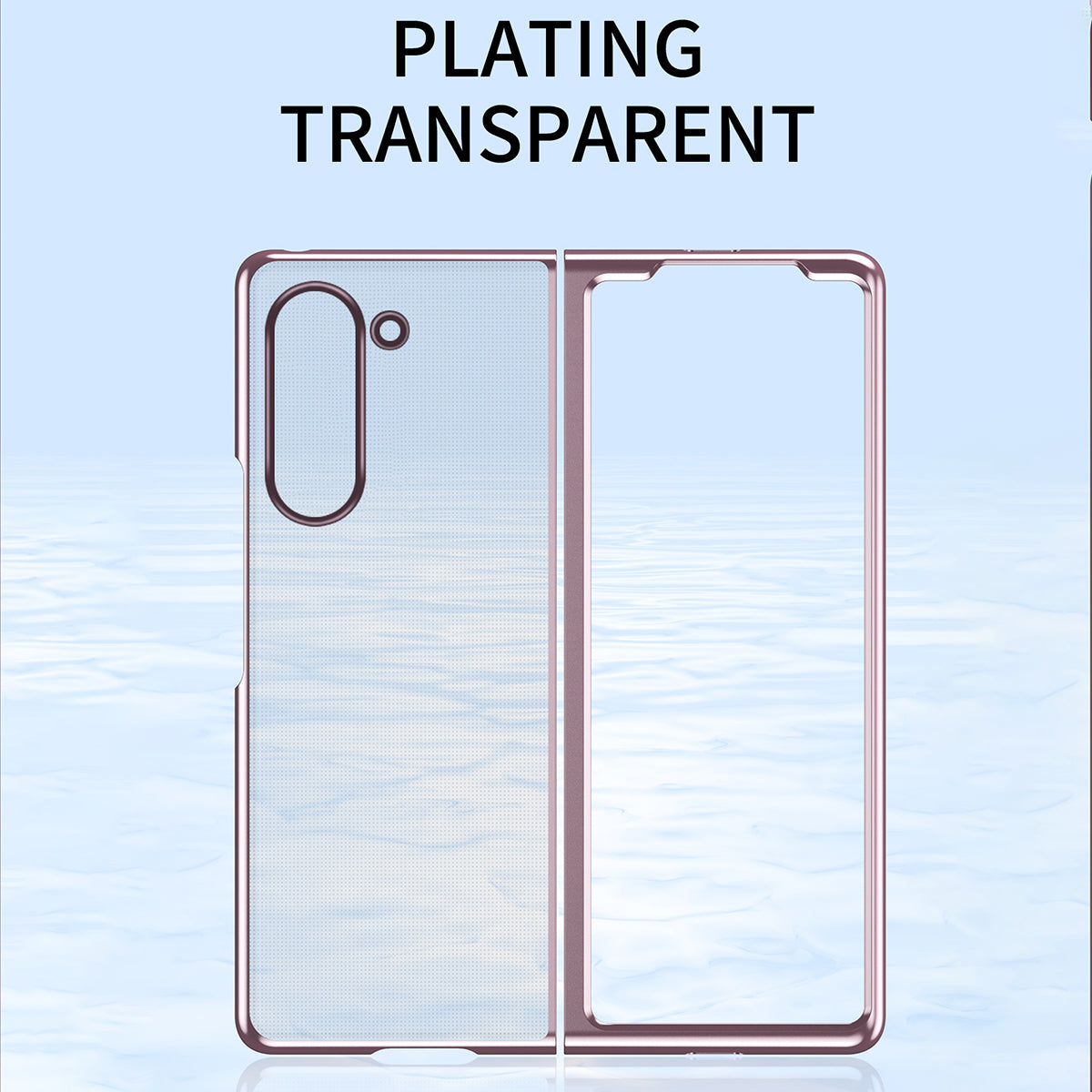 For Samsung Galaxy Z Fold6 5G Case Clear PC Electroplating Hard Phone Cover - Sapphire