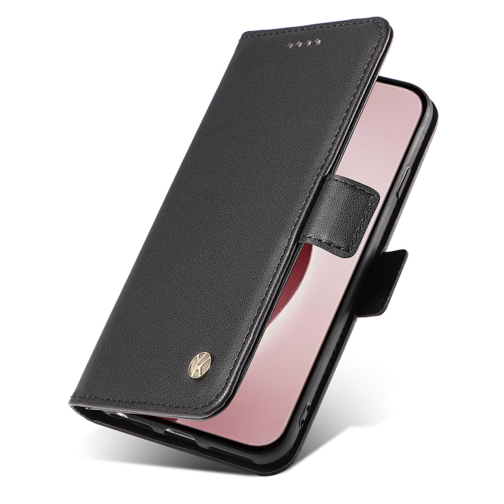 YIKATU YK-003 For iPhone 16 Pro Case Wallet Card Slots PU Leather Phone Cover - Black