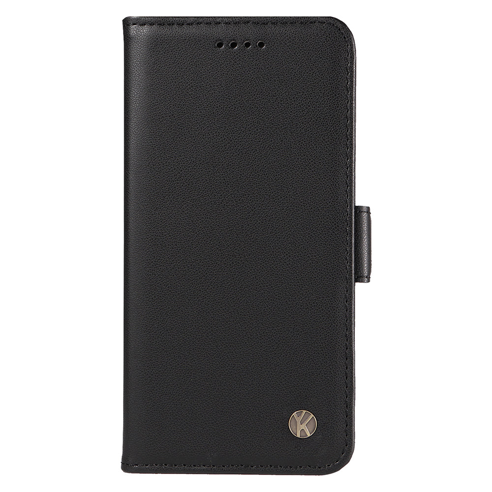 YIKATU YK-003 For iPhone 16 Pro Case Wallet Card Slots PU Leather Phone Cover - Black