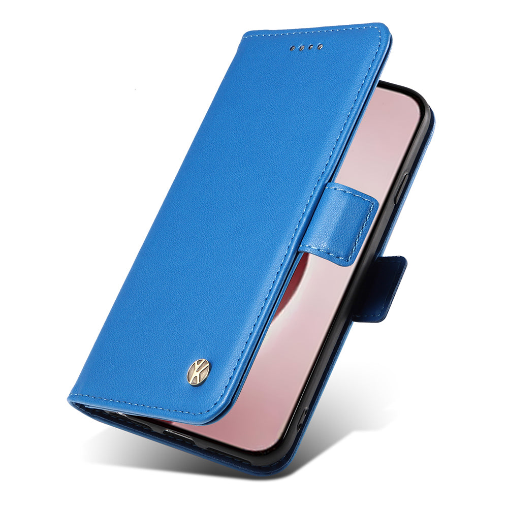 YIKATU YK-003 For iPhone 16 Pro Case Wallet Card Slots PU Leather Phone Cover - Sky Blue