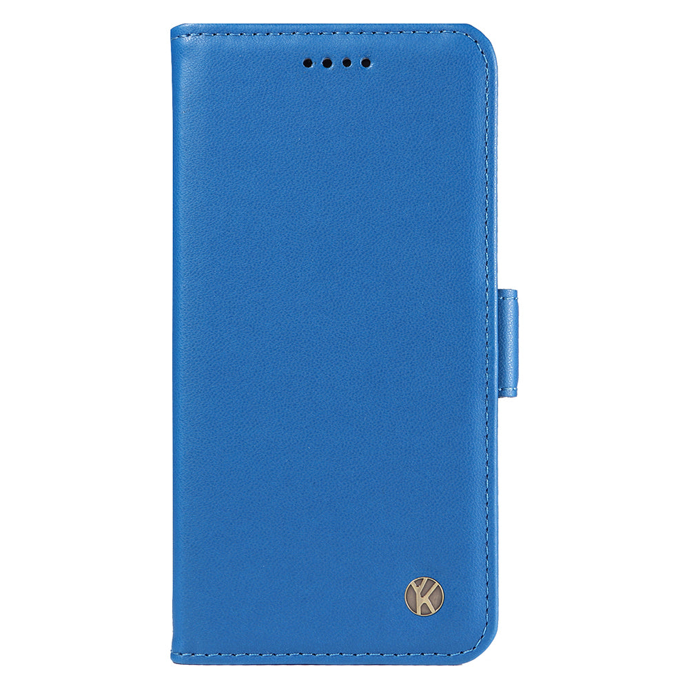 YIKATU YK-003 For iPhone 16 Pro Case Wallet Card Slots PU Leather Phone Cover - Sky Blue