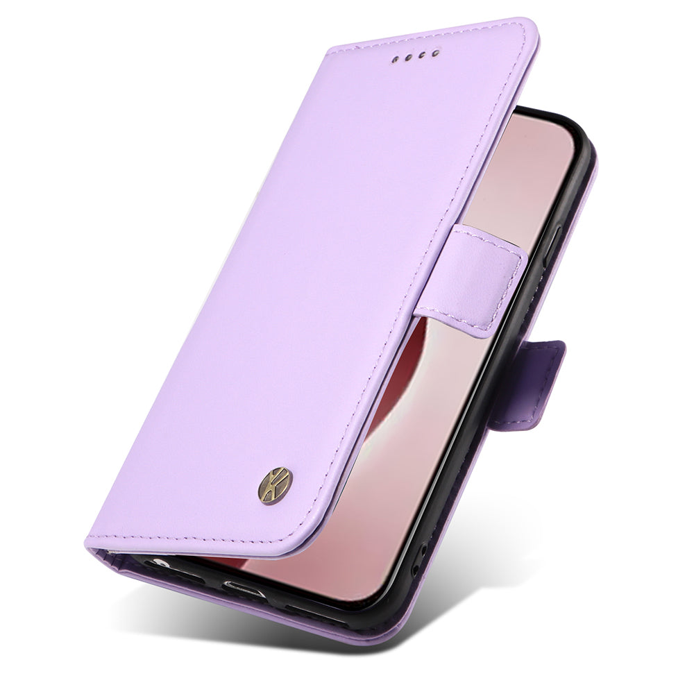 YIKATU YK-003 For iPhone 16 Pro Case Wallet Card Slots PU Leather Phone Cover - Light Purple