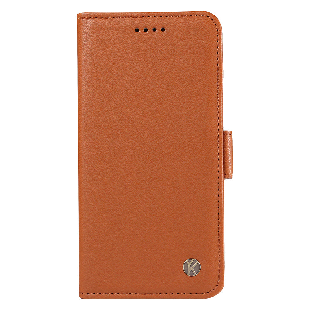 YIKATU YK-003 For iPhone 16 Pro Case Wallet Card Slots PU Leather Phone Cover - Brown