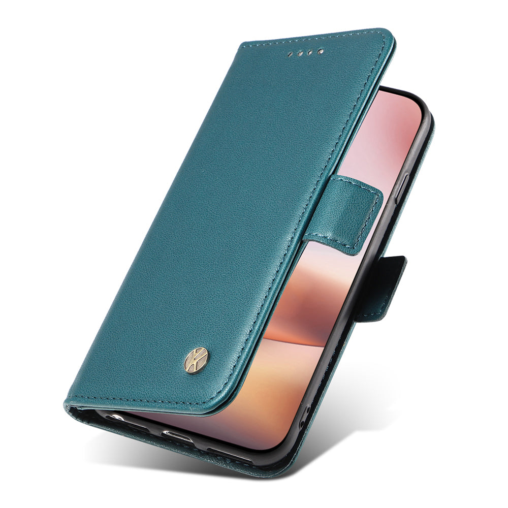 YIKATU YK-003 For iPhone 16 Plus Case Wallet Phone Leather Cover with Folding Stand - Green