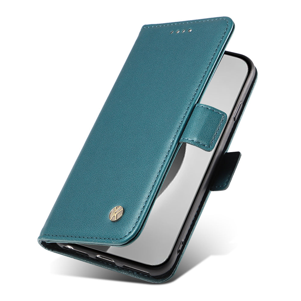 YIKATU YK-003 For iPhone 16 Pro Max Case PU Leather Folio Flip Phone Cover - Green