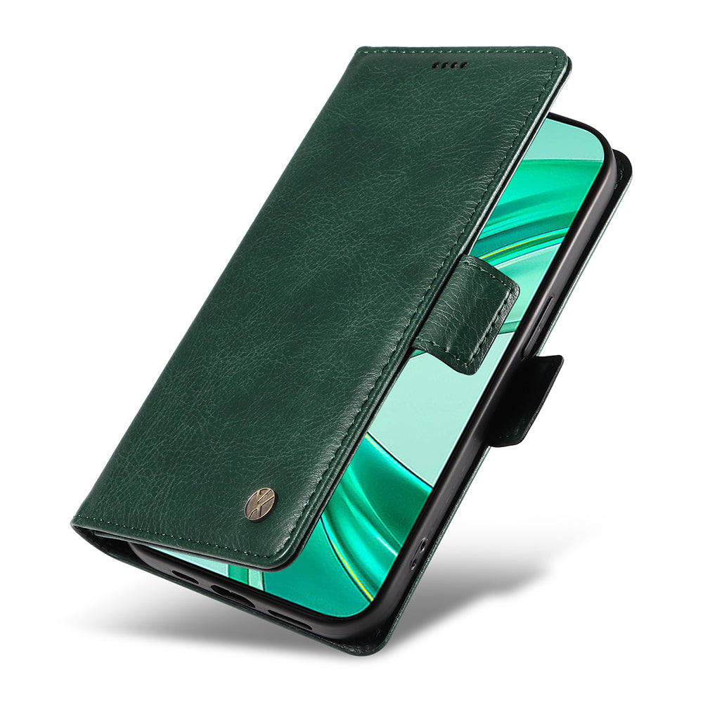 YIKATU YK-007 For iPhone 16 Pro Max Case Litchi Texture Leather Phone Cover with Wallet Stand - Green