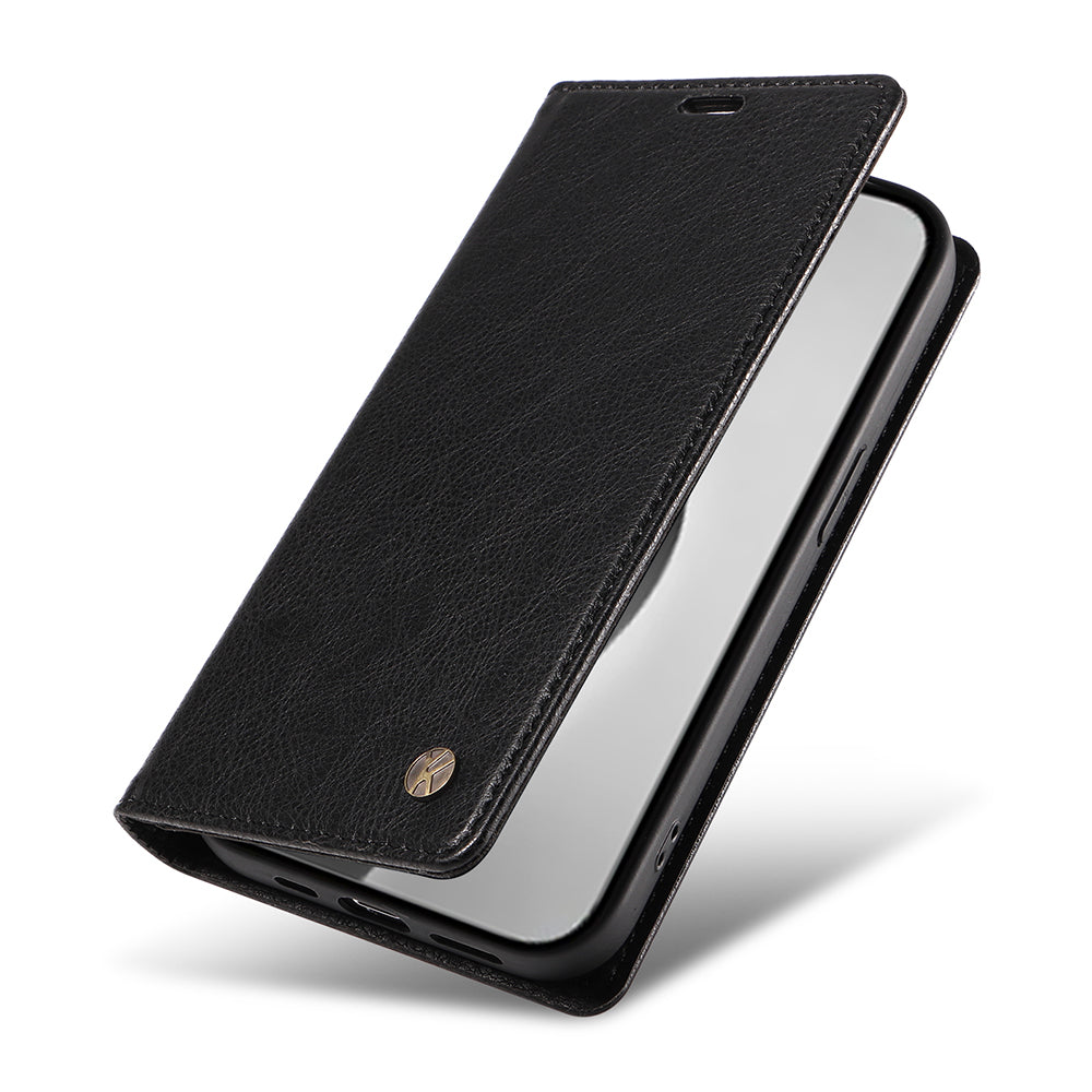 YIKATU YK-006 For iPhone 16 Pro Max Wallet Case Magnetic Closure Leather Phone Cover - Black