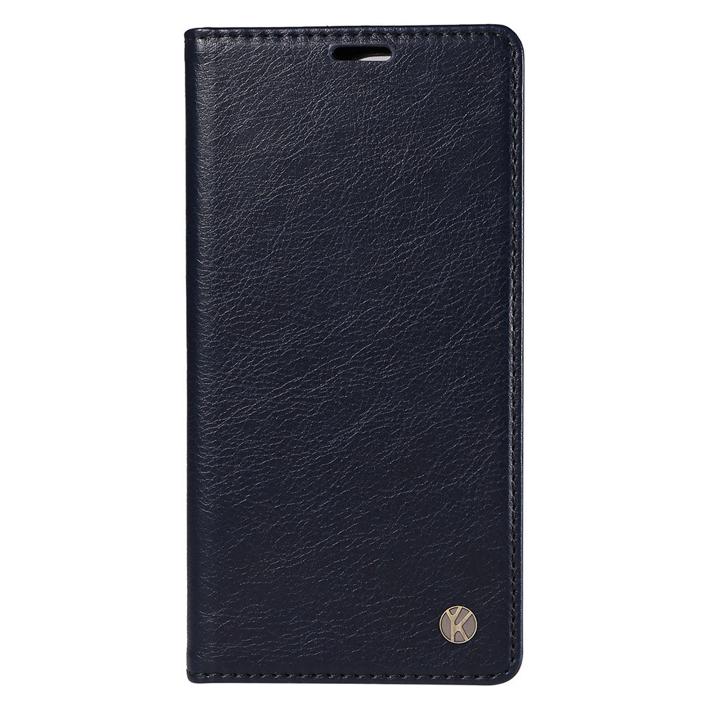 YIKATU YK-006 For iPhone 16 Pro Max Wallet Case Magnetic Closure Leather Phone Cover - Navy Blue