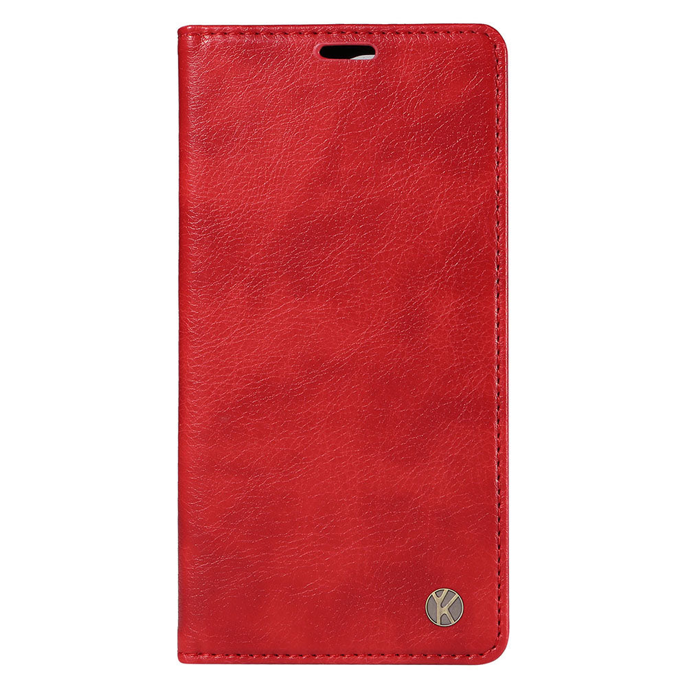 YIKATU YK-006 For iPhone 16 Pro Max Wallet Case Magnetic Closure Leather Phone Cover - Red