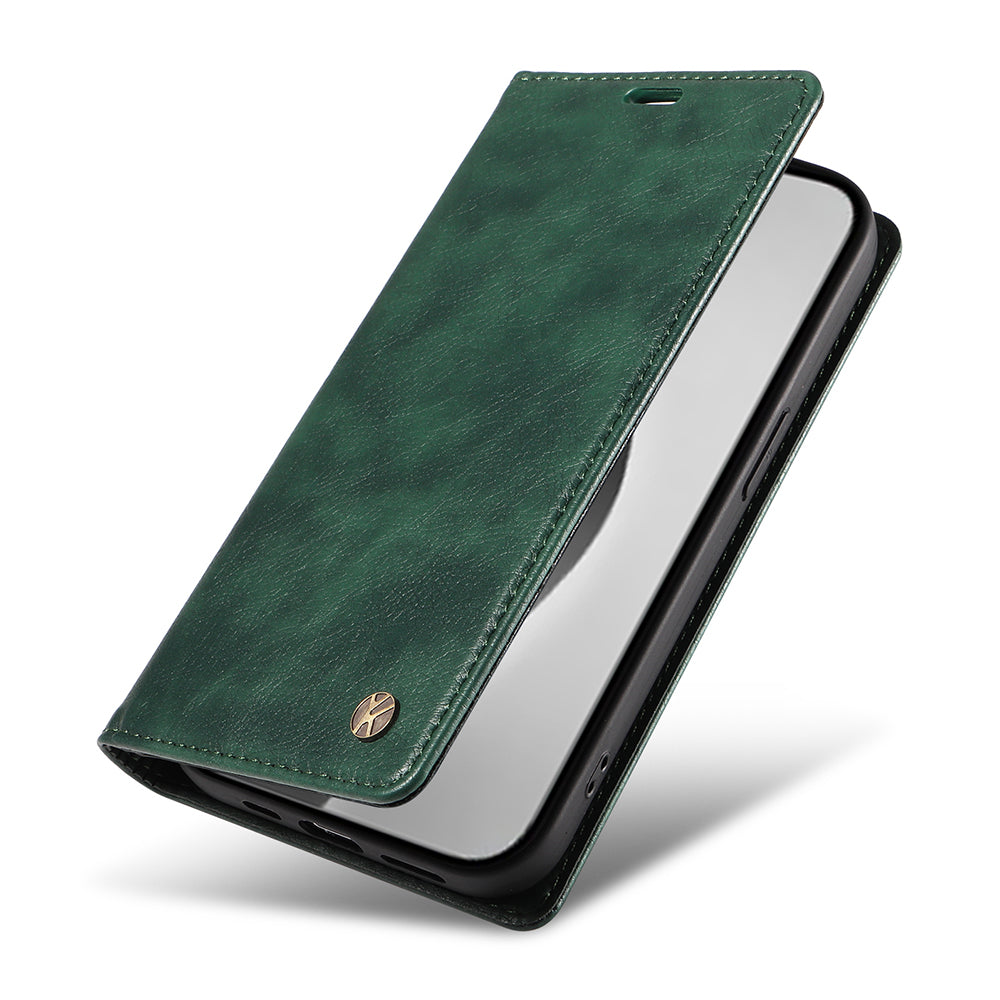 YIKATU YK-006 For iPhone 16 Pro Max Wallet Case Magnetic Closure Leather Phone Cover - Green