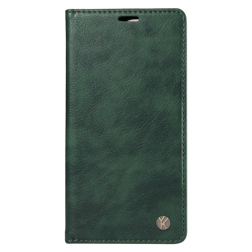 YIKATU YK-006 For iPhone 16 Wallet Case Scratch-Proof Leather Phone Cover - Green