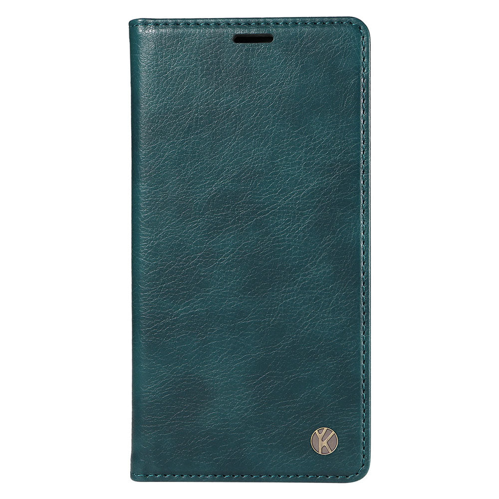 YIKATU YK-006 For iPhone 16 Wallet Case Scratch-Proof Leather Phone Cover - Blue