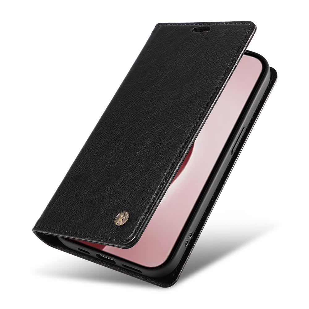 YIKATU YK-006 For iPhone 16 Pro Case Wallet Leather Phone Cover Strong Magnetic Closure - Black