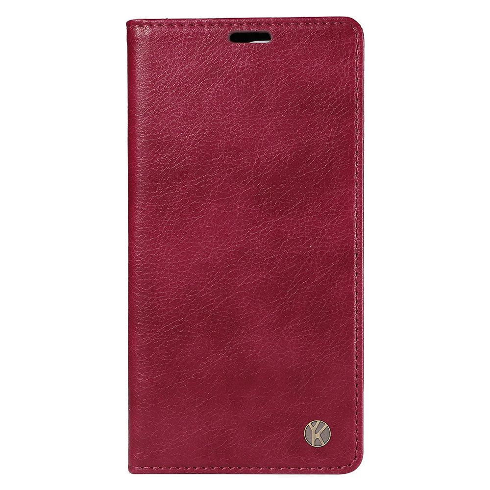 YIKATU YK-006 For iPhone 16 Pro Case Wallet Leather Phone Cover Strong Magnetic Closure - Wine Red