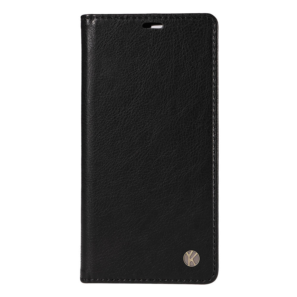 YIKATU YK-006 For iPhone 16 Plus Case Magnetic Auto-Absorbed Leather Phone Cover - Black