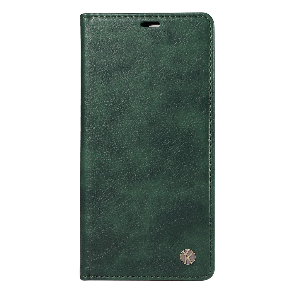 YIKATU YK-006 For iPhone 16 Plus Case Magnetic Auto-absorbed Leather Phone Cover - Green