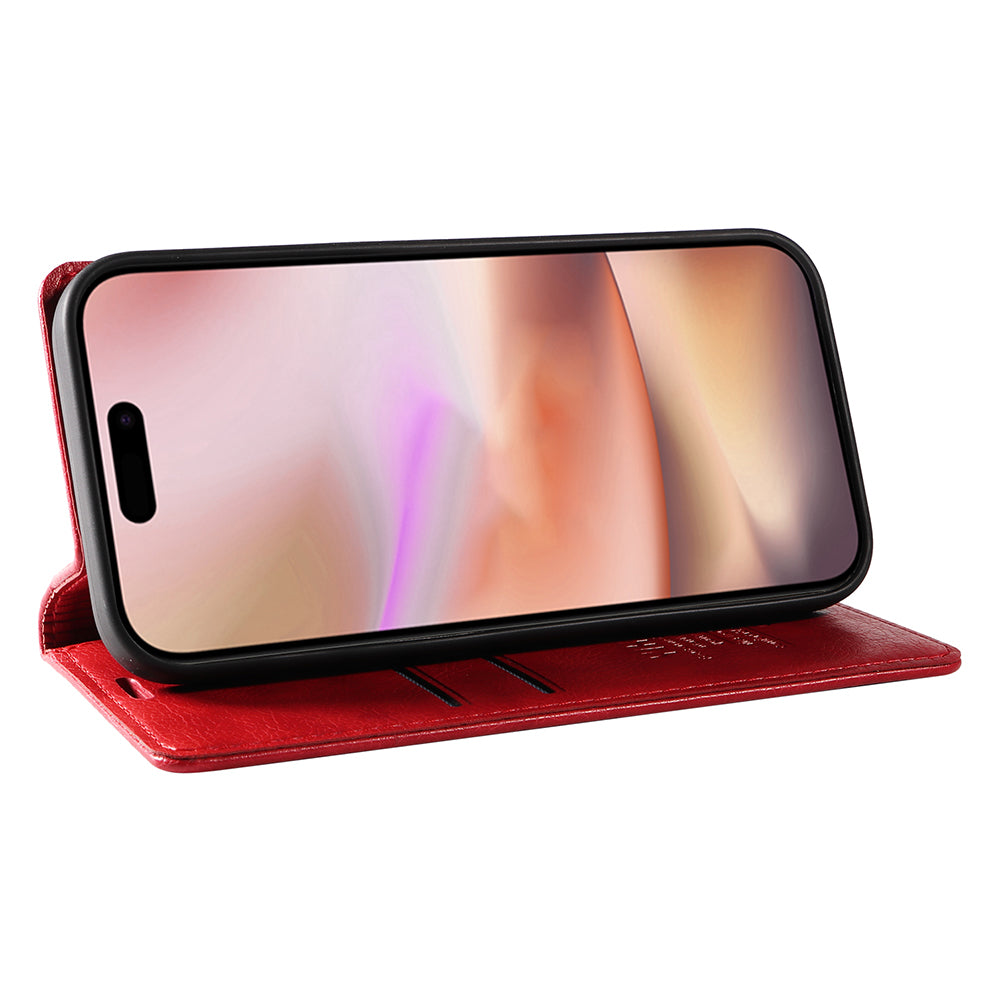 YIKATU YK-006 For iPhone 16 Plus Case Magnetic Auto-absorbed Leather Phone Cover - Red