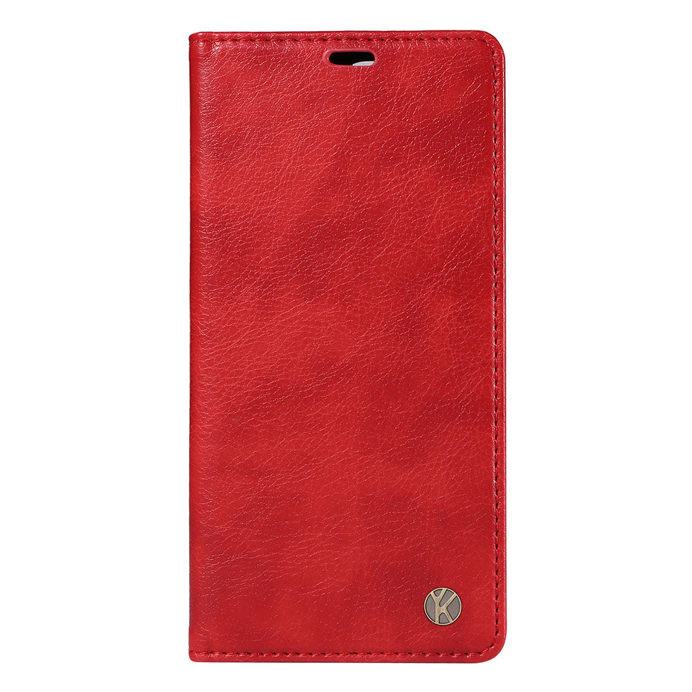 YIKATU YK-006 For iPhone 16 Plus Case Magnetic Auto-absorbed Leather Phone Cover - Red