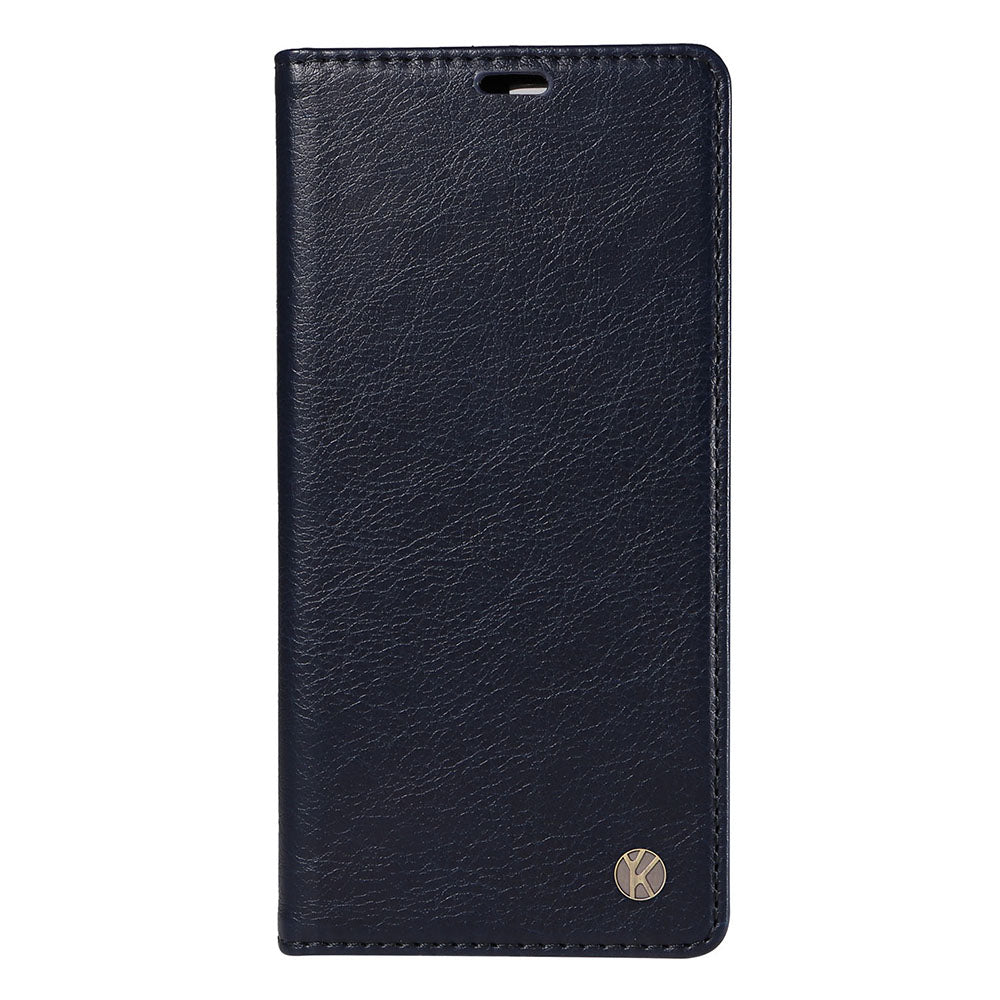 YIKATU YK-006 For iPhone 16 Plus Case Magnetic Auto-absorbed Leather Phone Cover - Navy Blue