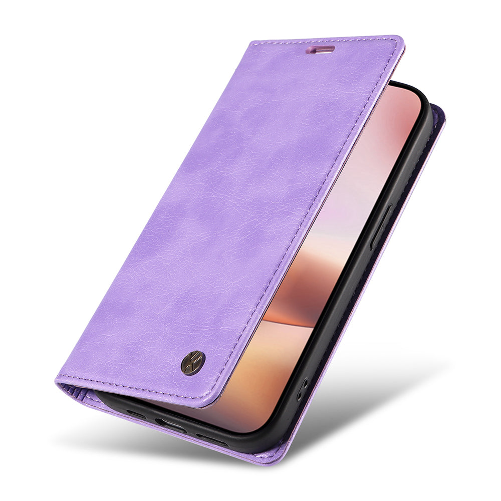 YIKATU YK-006 For iPhone 16 Plus Case Magnetic Auto-absorbed Leather Phone Cover - Purple