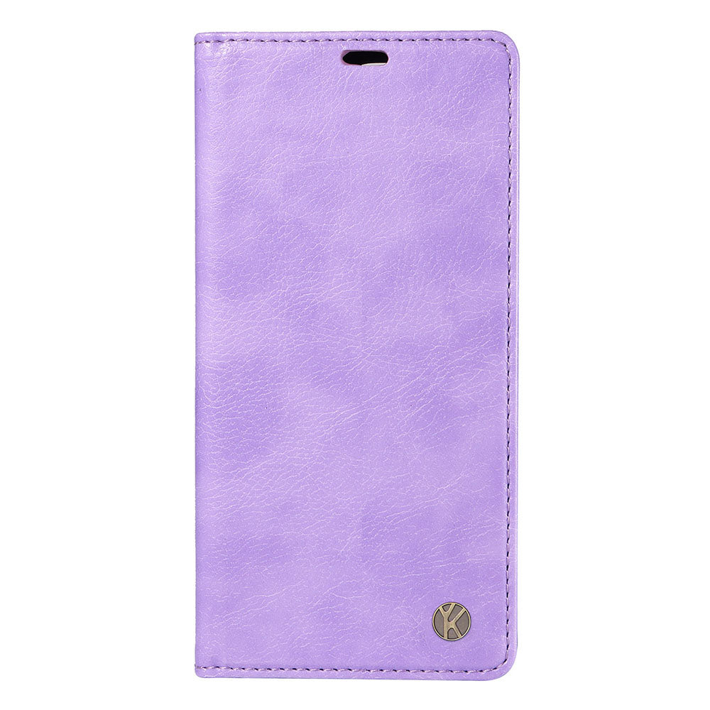 YIKATU YK-006 For iPhone 16 Plus Case Magnetic Auto-absorbed Leather Phone Cover - Purple