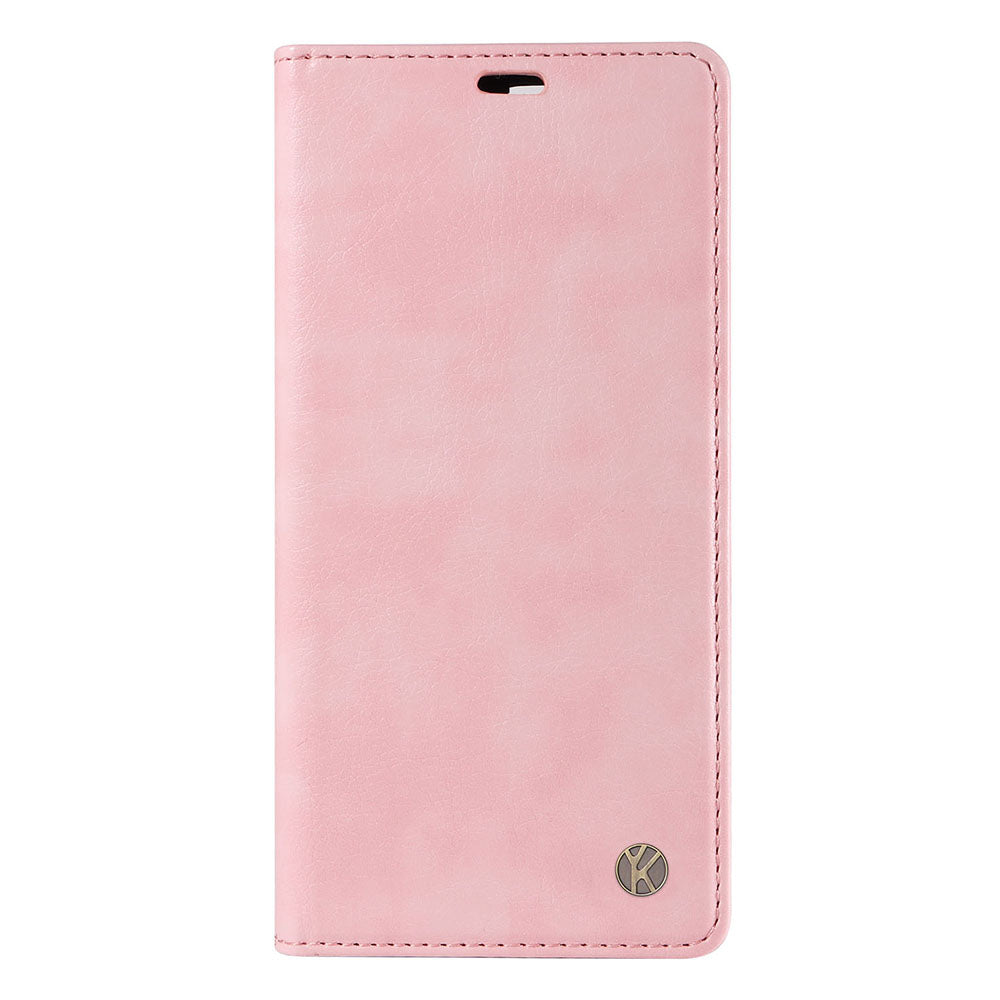 YIKATU YK-006 For iPhone 16 Plus Case Magnetic Auto-absorbed Leather Phone Cover - Pink