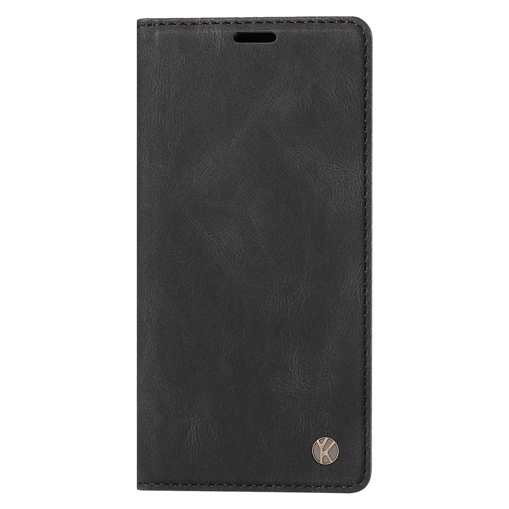 YIKATU YK-004 For iPhone 16 Plus Leather Cover Skin-Touch Wallet Phone Cases Wholesale - Black