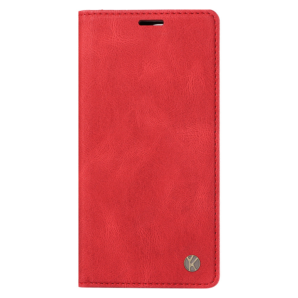 YIKATU YK-004 For iPhone 16 Plus Leather Cover Skin-Touch Wallet Phone Cases Wholesale - Red