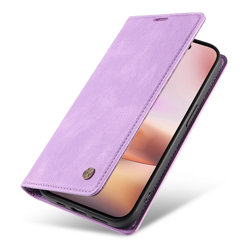 YIKATU YK-004 For iPhone 16 Plus Leather Cover Skin-Touch Wallet Phone Cases Wholesale - Purple