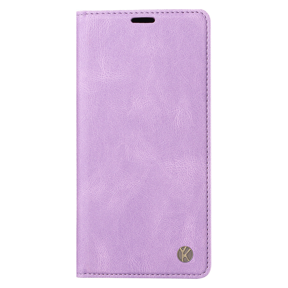 YIKATU YK-004 For iPhone 16 Plus Leather Cover Skin-Touch Wallet Phone Cases Wholesale - Purple