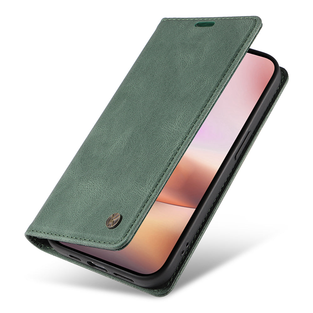 YIKATU YK-004 For iPhone 16 Plus Leather Cover Skin-Touch Wallet Phone Cases Wholesale - Green